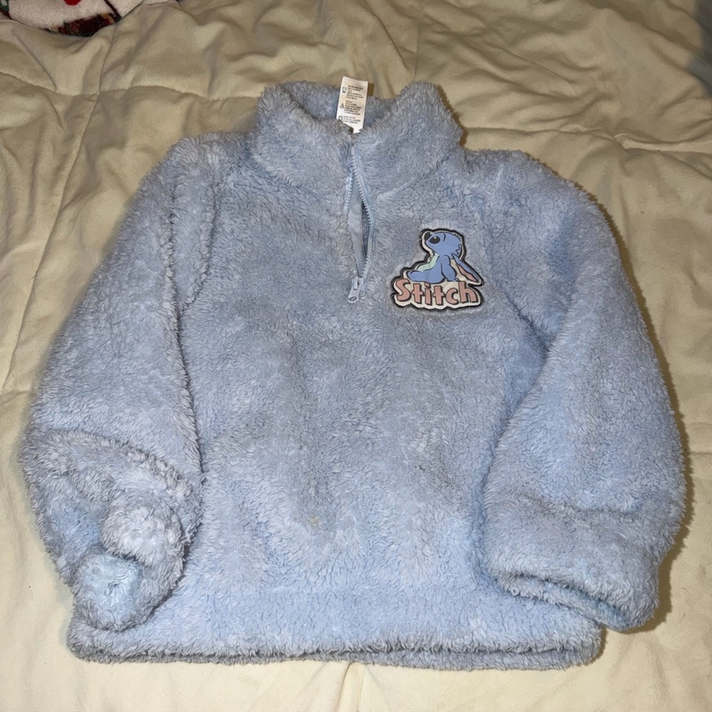 Disney Stitch Kids Fleece Jacket - Soft Blue